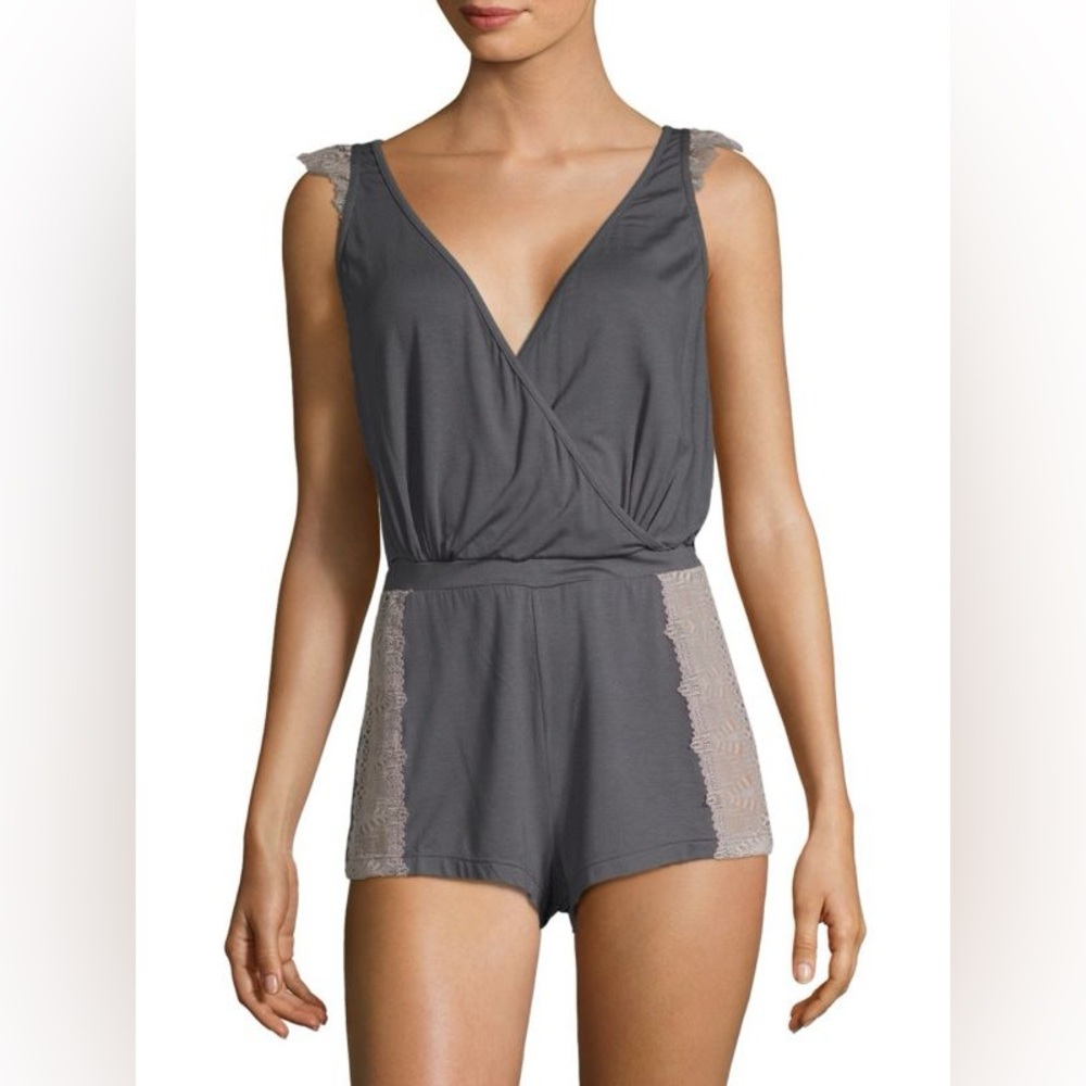 Cosabella Bacal Lace Sleepwear Sleep Romper Grey Size M